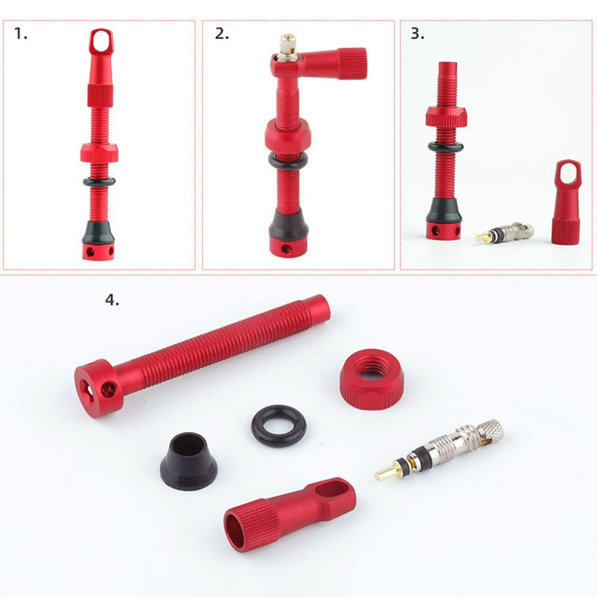 Vacuum Tire Valve Anti-aging Vacuum Tire Valve Red