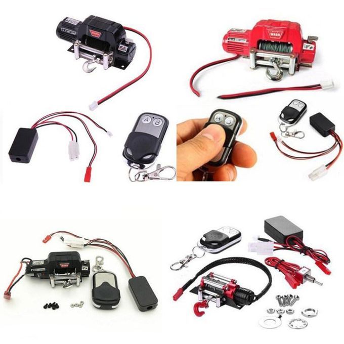 Electric Remote Control Crawl Car Winch Upgrade Parts-Black