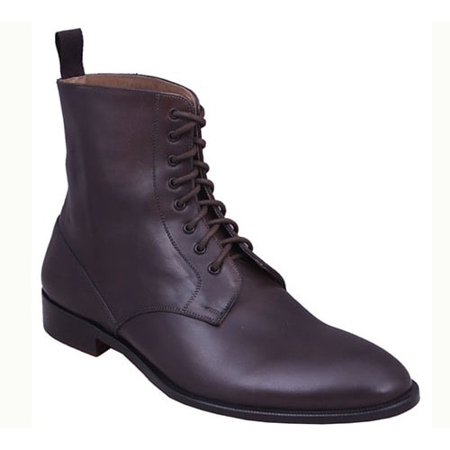 High Ankle Lace up Boot - Brown