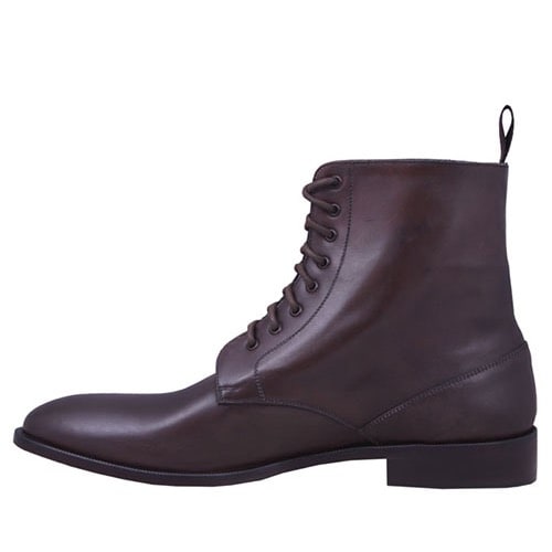 High Ankle Lace up Boot - Brown