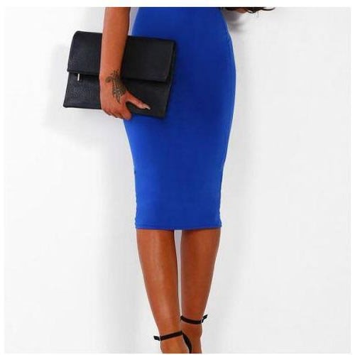 Ladies Body Con Skirt- Blue