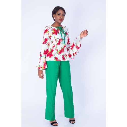 Floral Blouse & Pant Set