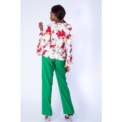 Floral Blouse & Pant Set