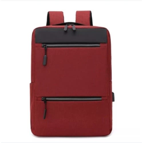 Urban Laptop Backpack With Charging Port - Red -14"