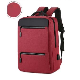 Urban Laptop Backpack With Charging Port - Red -14"