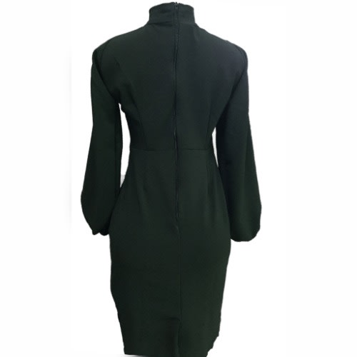 Black High Neck Cooperate Gown For Women