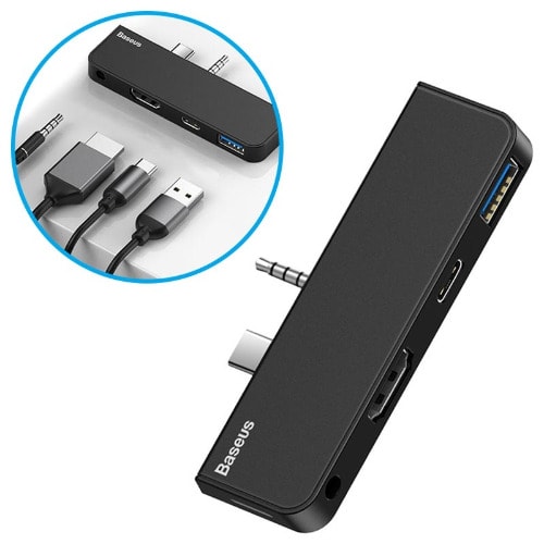 Multifunctional Hub For Microsoft Surface Go - 3.5mm, Hdmi, Usb-c, Usb 3.0