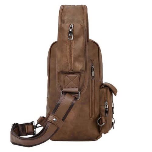 Shoulder Strap Unisex Chest Bag - 33cm X 16cm - Brown
