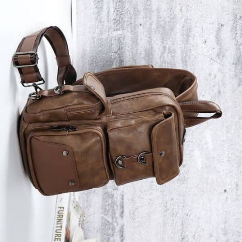 Shoulder Strap Unisex Chest Bag - 33cm X 16cm - Brown