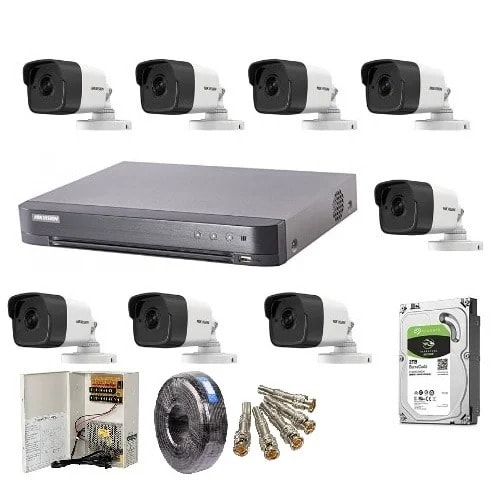 Hikvision 5mp CCTV  Outdoor Surveillance Kits -8 Cameras -2TB HDD