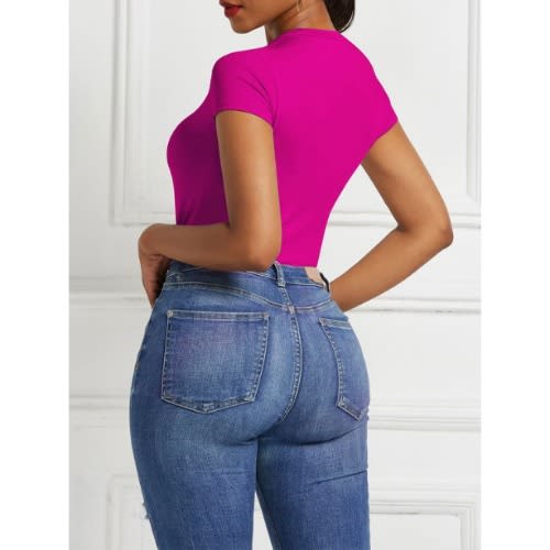 Short Sleeve Bodysuit - Purple