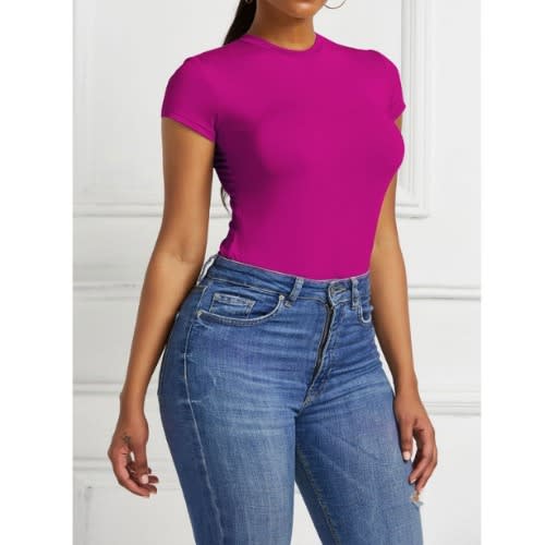 Short Sleeve Bodysuit - Purple