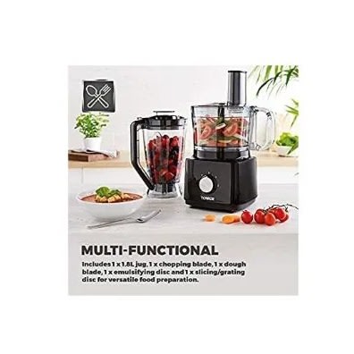 Food Processor And Blender + 2l Mixing Bowl - 1.8l Jug - 750w - Black