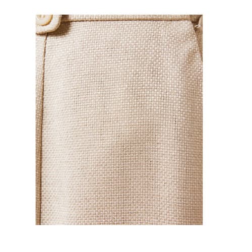 Basket Weave Flared Skirt - Beige
