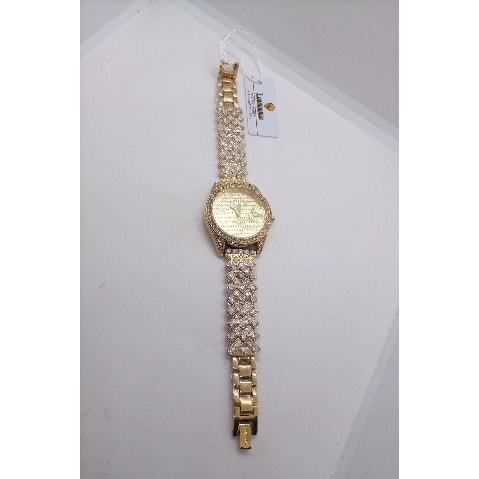 Rhinestone Ladies Wrist Watch - Gold