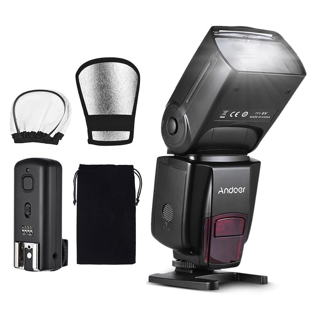 Andoer AD560 IV 2.4G Wireless Universal On-camera Slave Speedlite Flash Light GN50 with Flash Trigger Reflector Diffuser for DSLR Cameras