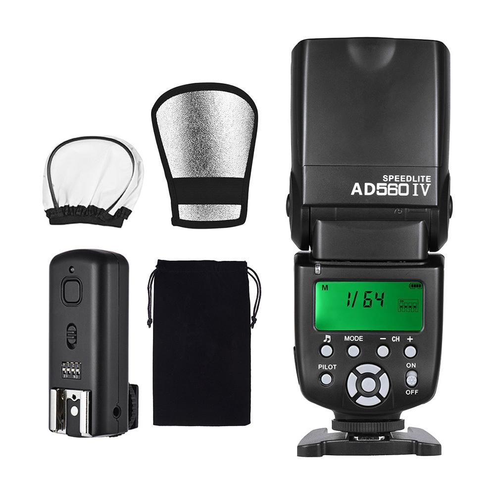 Andoer AD560 IV 2.4G Wireless Universal On-camera Slave Speedlite Flash Light GN50 with Flash Trigger Reflector Diffuser for DSLR Cameras