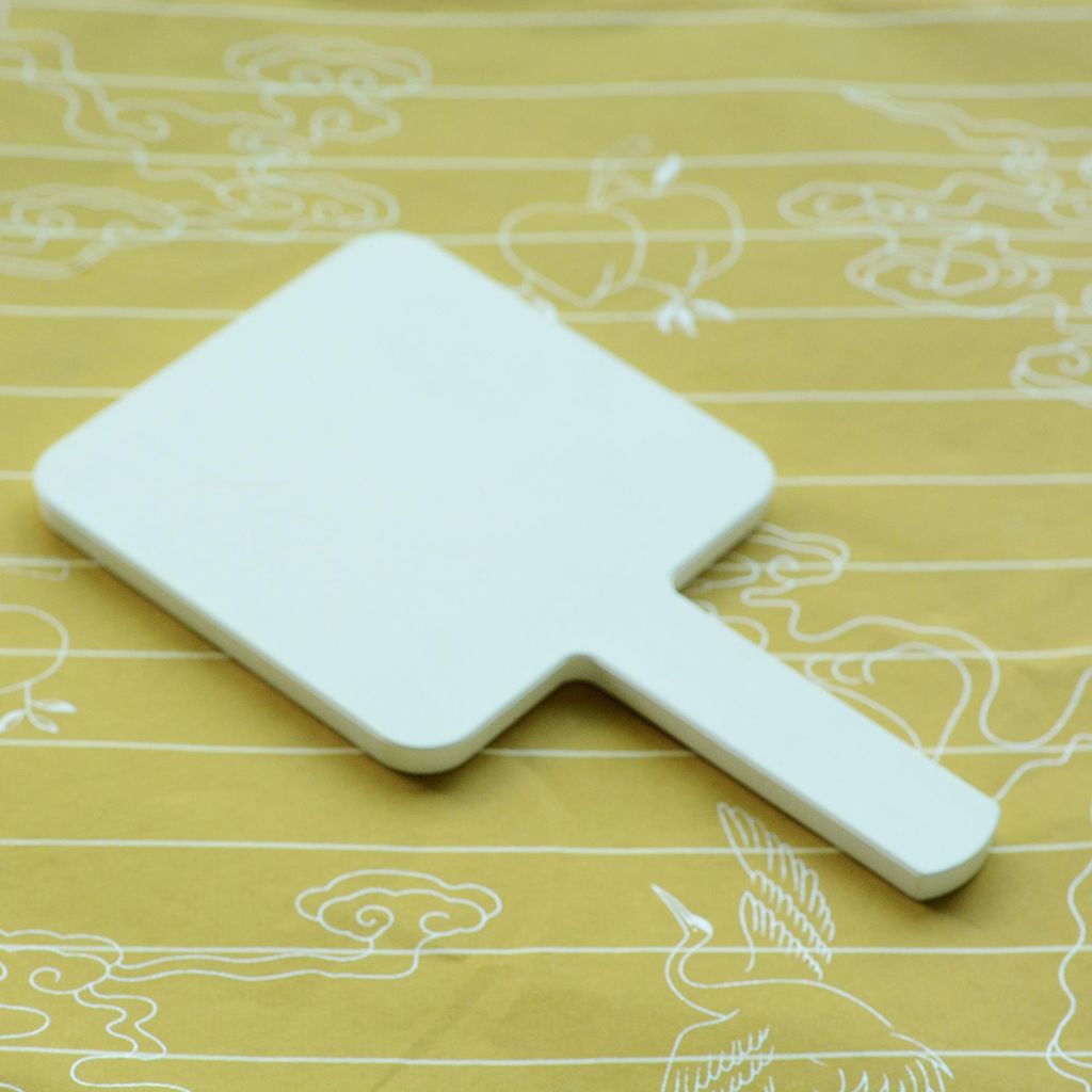 Ladies Women Modern Hand Held Round Corner Mirror Makeup