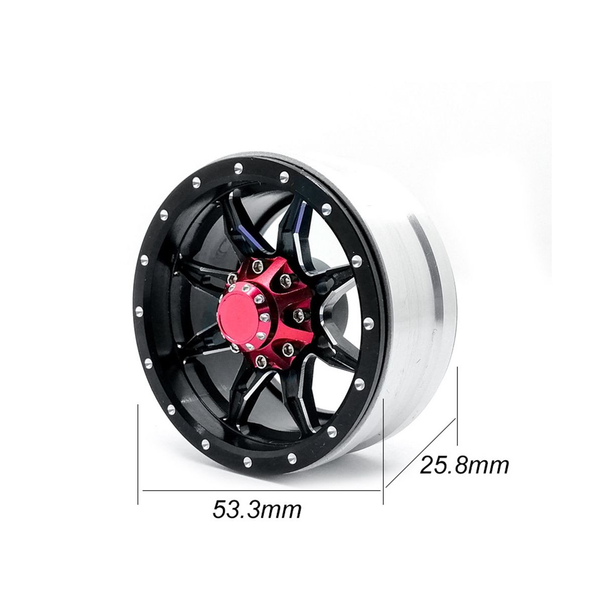 4Pcs Aluminum Alloy 1.9inch Beadlock Wheel Rims Hub for 1/10 AXIAL SCX10 SCX10 III CC01 D90 RC Crawler Car Upgrade Parts