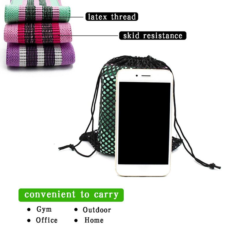 Yoga Elastic Hip Circle Band Squat Resistance Hip Belt Tension Portable Yoga Gym Training Band Tension Band Blue/Purple/ Pink Black Net Bag For Home Gym Travel Net Bag