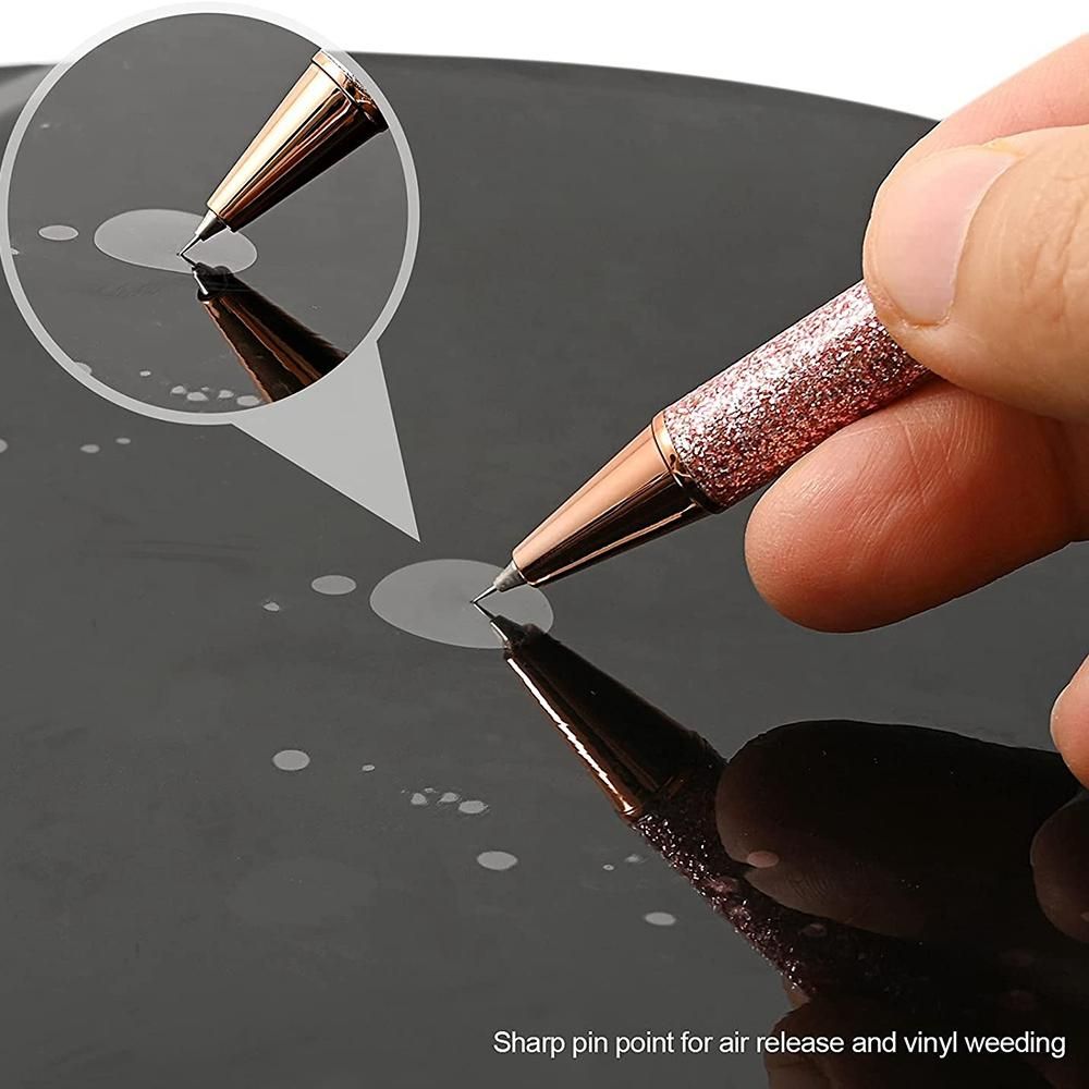 2 Pcs Glitter Weeding Pen Fine Point Pin Pen Weeding Tool for Vinyl Air Release Pen for Easy Craft Vinyl Projects