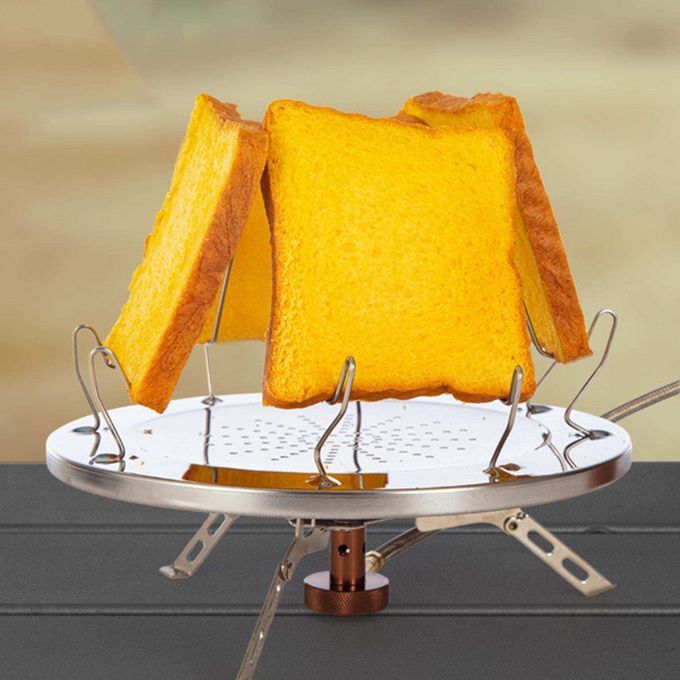 1 Set Tray 4 Slice Porous Folding Portable Toaster Rack Bread For