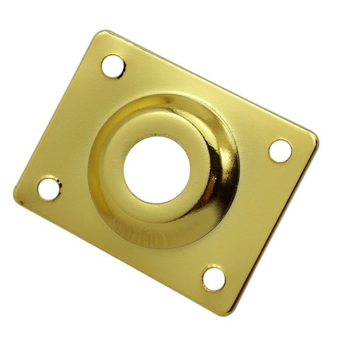 Gold Output Rectangle Jack Socket Plate W Screws For Electric Gold