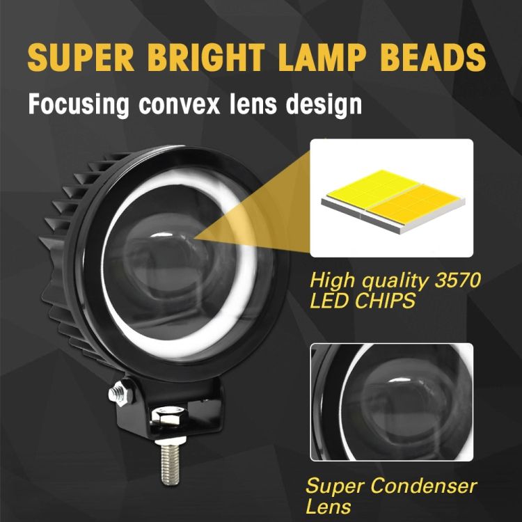 S12 Motorcycle Round Fisheye Lens Spotlight