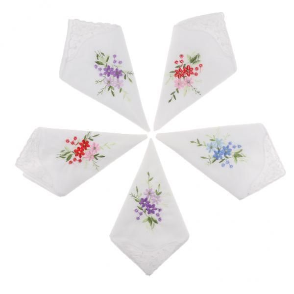 2x 5Pieces Soft Cotton Handkerchiefs For Mens Womens, Ladies Girls