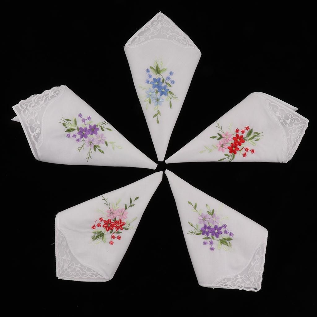 2x 5Pieces Soft Cotton Handkerchiefs For Mens Womens, Ladies Girls