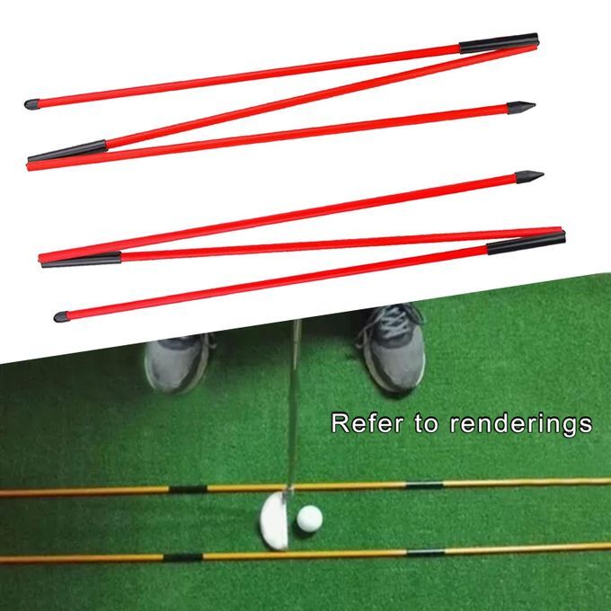 2 Pieces Golf Alignment Rods Exercise Training Sticks Aids For Red