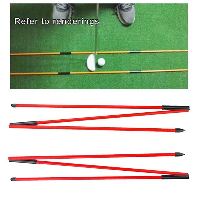 2 Pieces Golf Alignment Rods Exercise Training Sticks Aids For Red