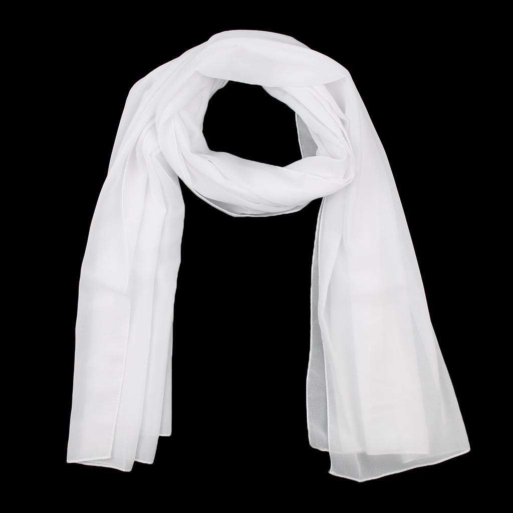 Women Solid Bubble Chiffon Scarf Muslim Hijabs Head Scarf Shawls White