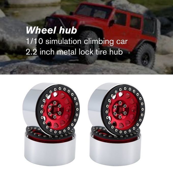 4p S 1/10 R  Ro K  Rawler Aluminum 2.2 Beadlo K Wheel Rims For Axial-red Black