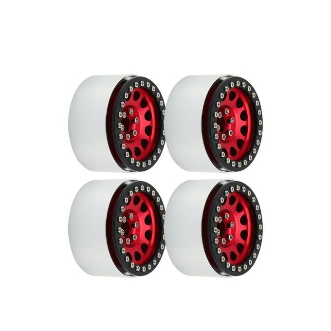 4p S 1/10 R  Ro K  Rawler Aluminum 2.2 Beadlo K Wheel Rims For Axial-red Black