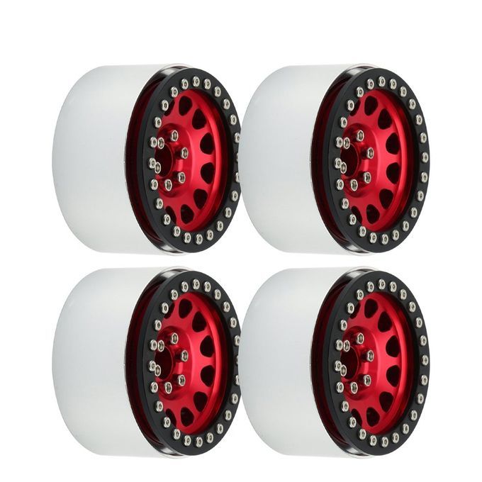 4p S 1/10 R  Ro K  Rawler Aluminum 2.2 Beadlo K Wheel Rims For Axial-red Black