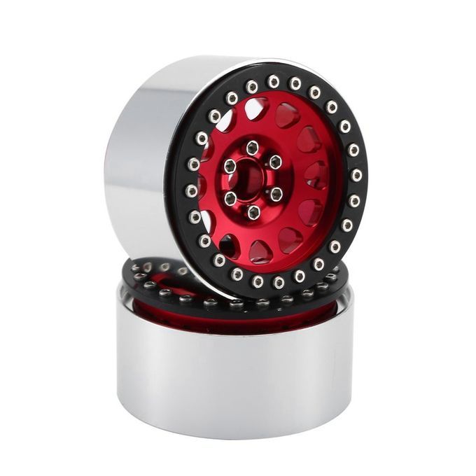 4p S 1/10 R  Ro K  Rawler Aluminum 2.2 Beadlo K Wheel Rims For Axial-red Black