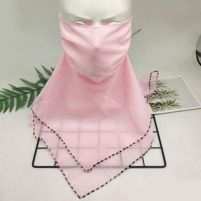 Ladies Face Mask Scarf Mouth Cover Outdoor Travel SunProtective Pink
