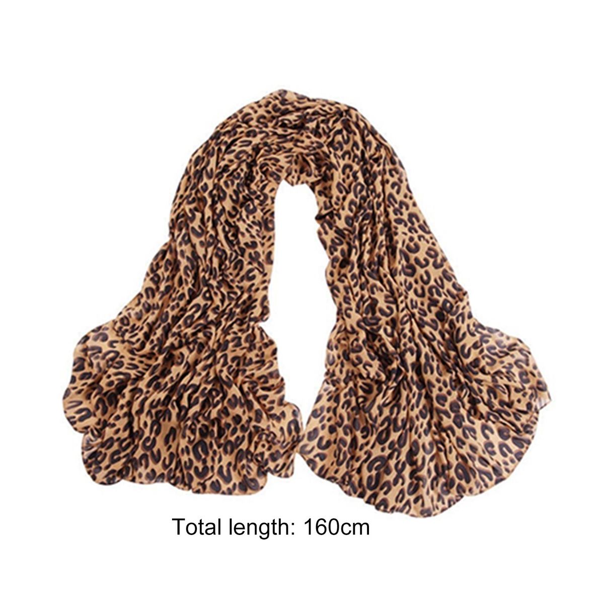 Scarf Leopard Print Warm Soft Material Women Chiffon