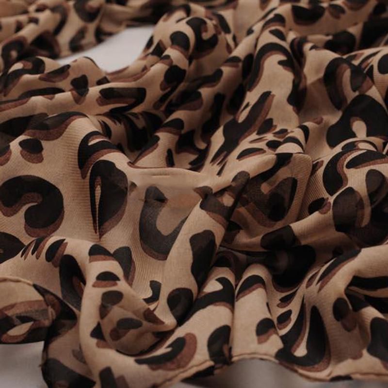 Scarf Leopard Print Warm Soft Material Women Chiffon