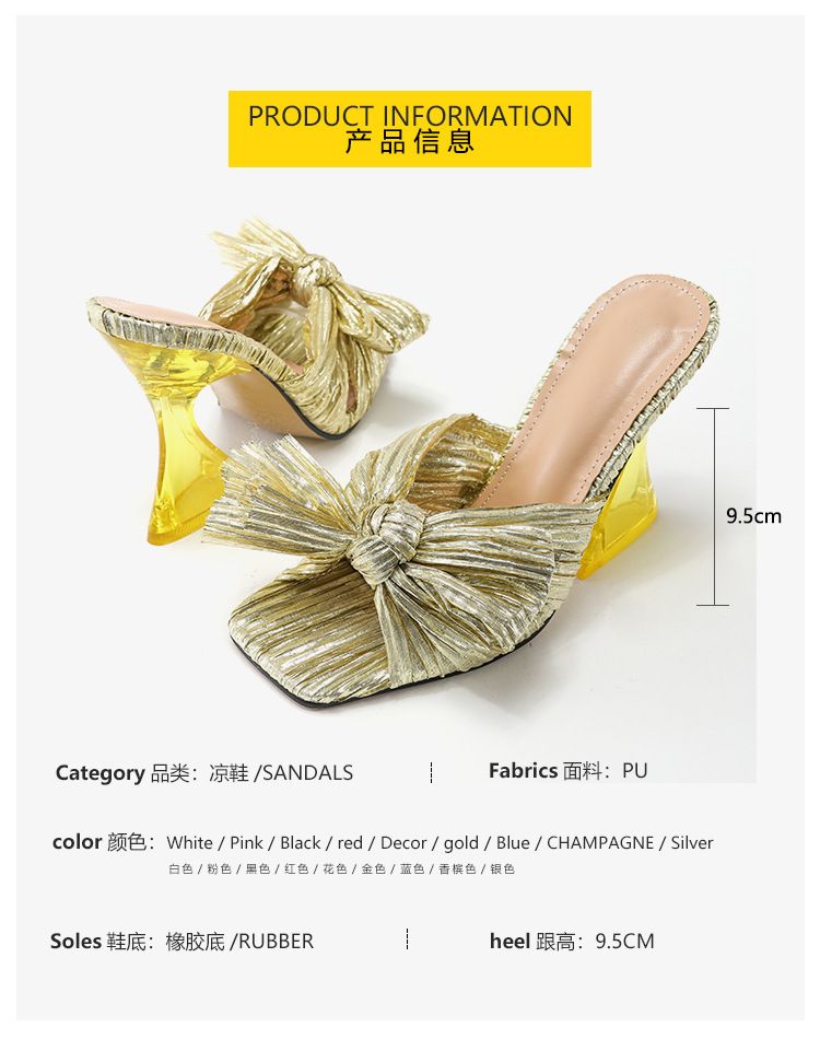 Shaped Heel Silk Sandals New Large Heel Sandals-Light Blue