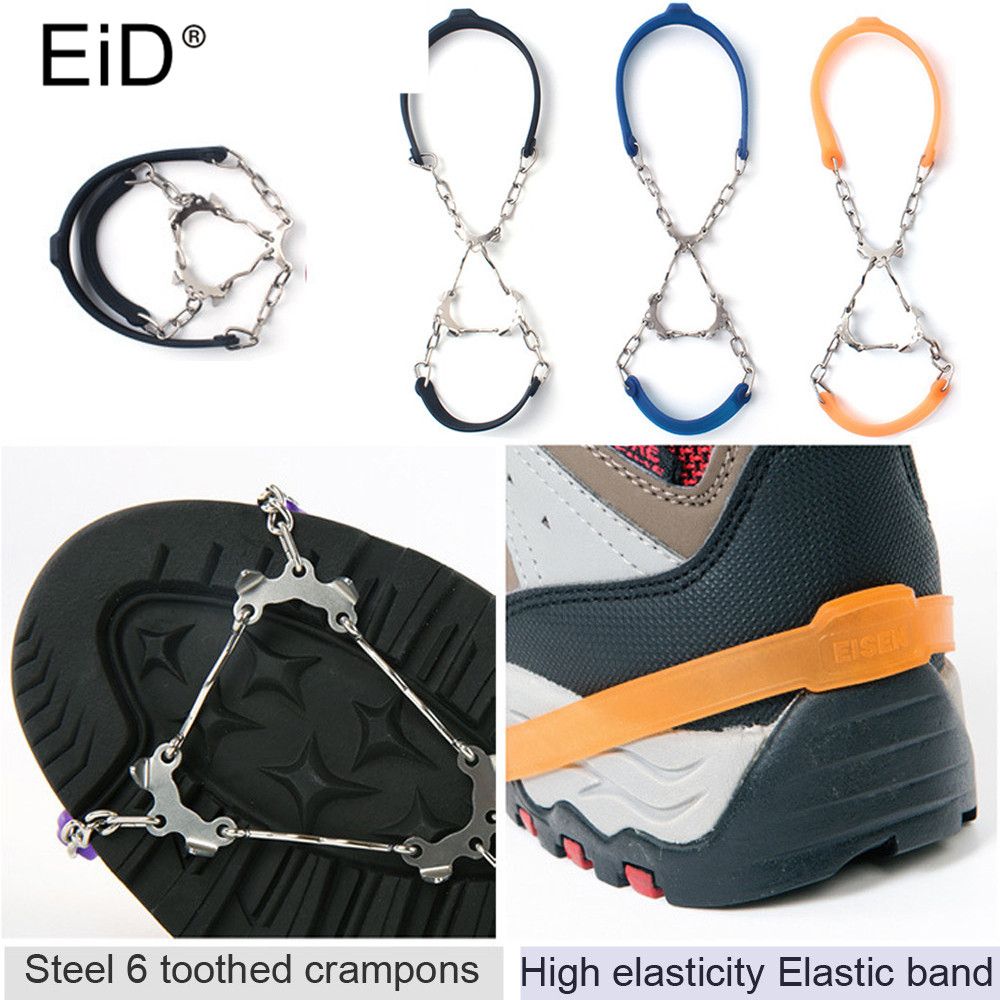 EiD Quality Outdoor Climbing Antiskid Crampons Winter Walk 6 Teeth Ice Fishing