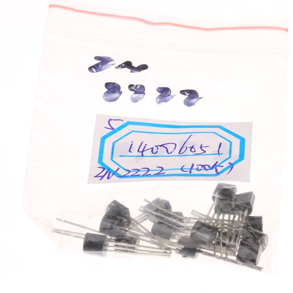 100Pcs 2N2222 TO92 Package 3 Pins NPN 40V 08A Silicone Transistor