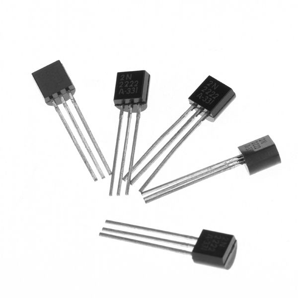 100Pcs 2N2222 TO92 Package 3 Pins NPN 40V 08A Silicone Transistor