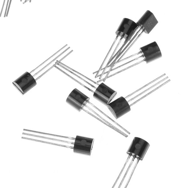 100Pcs 2N2222 TO92 Package 3 Pins NPN 40V 08A Silicone Transistor