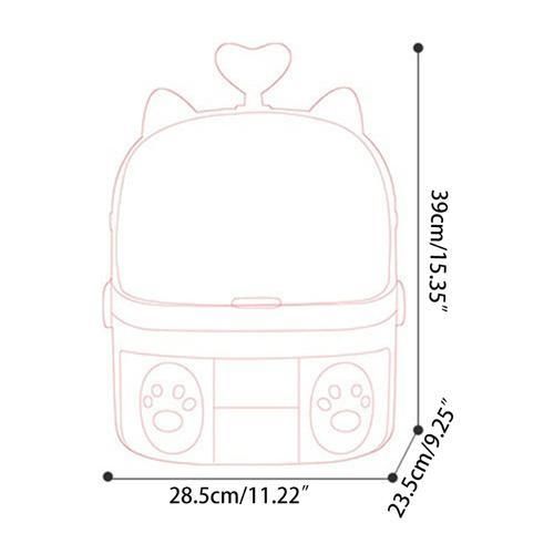 Cat Shape Plastic Makeup Storage Box Cosmetic Organizer Make Up Container Desktop Sundry Storage Case With Handle