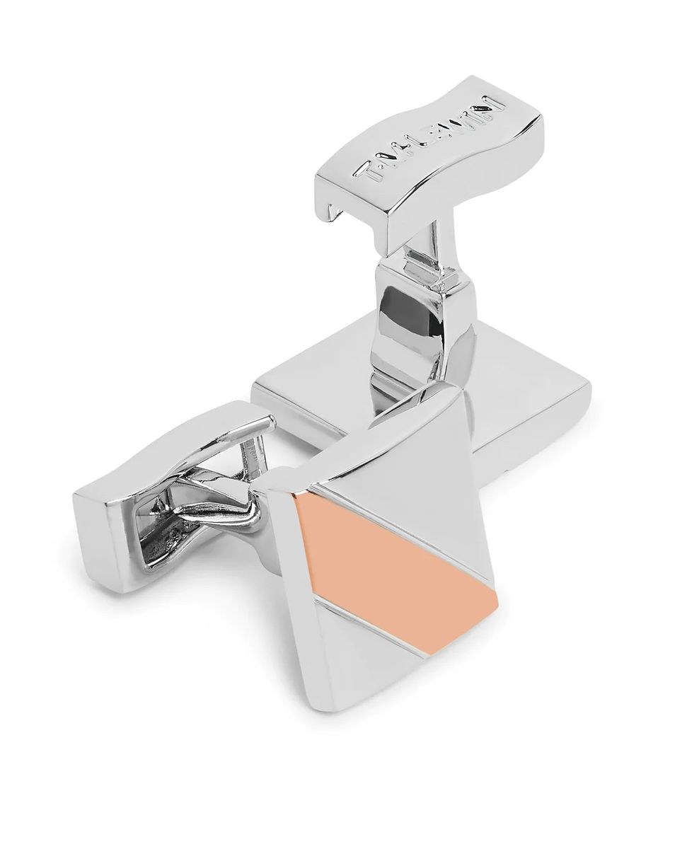 Silver And Rose Gold Square Cufflinks