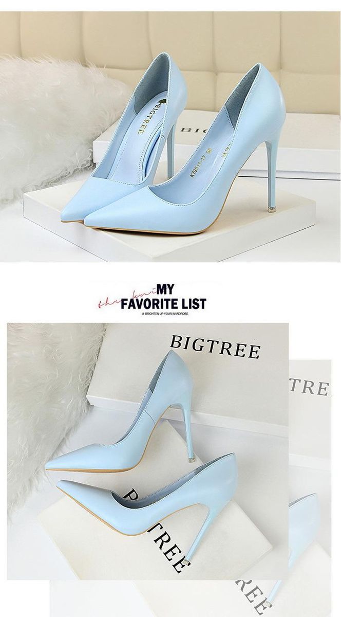 Women's high heels 7.5CM simple high heels Blue