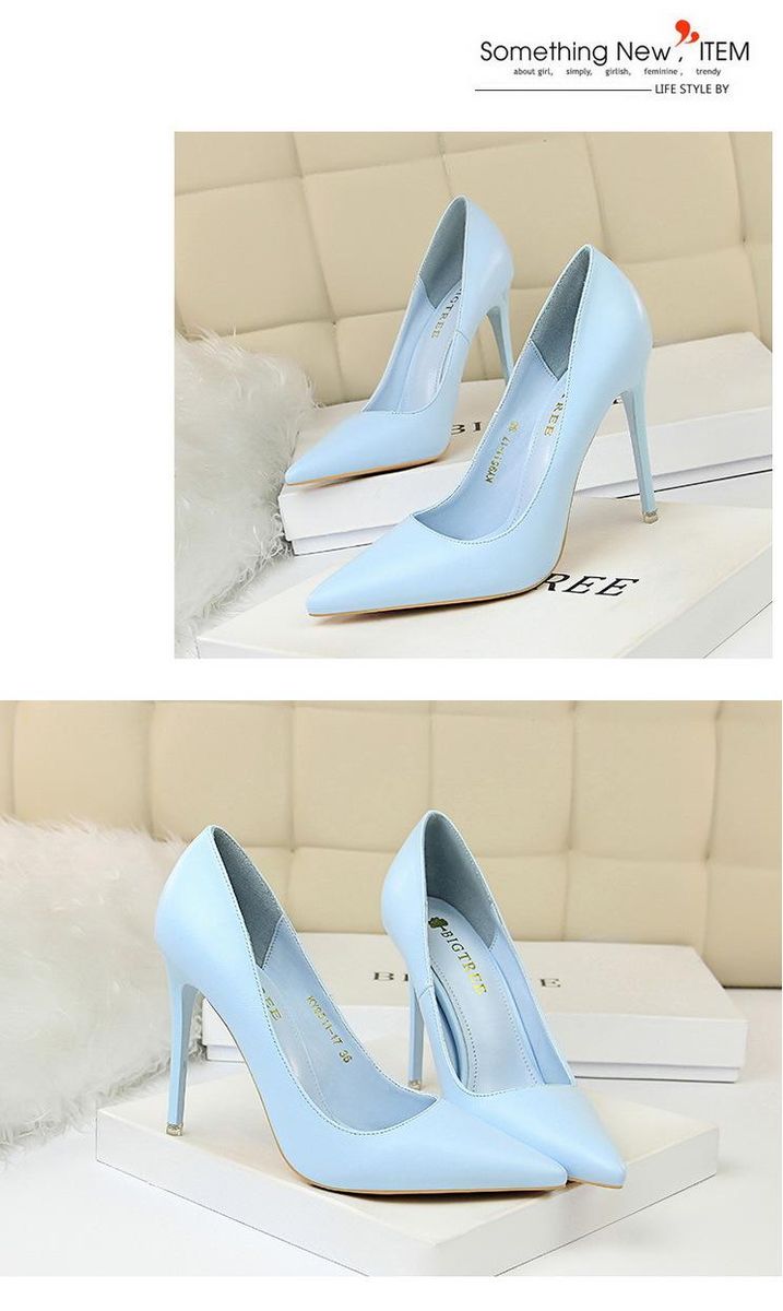 Women's high heels 7.5CM simple high heels Blue