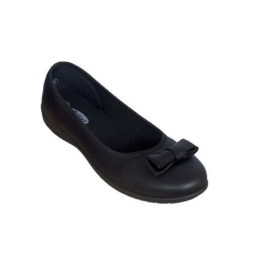 Girls Flat School Shoe - Black